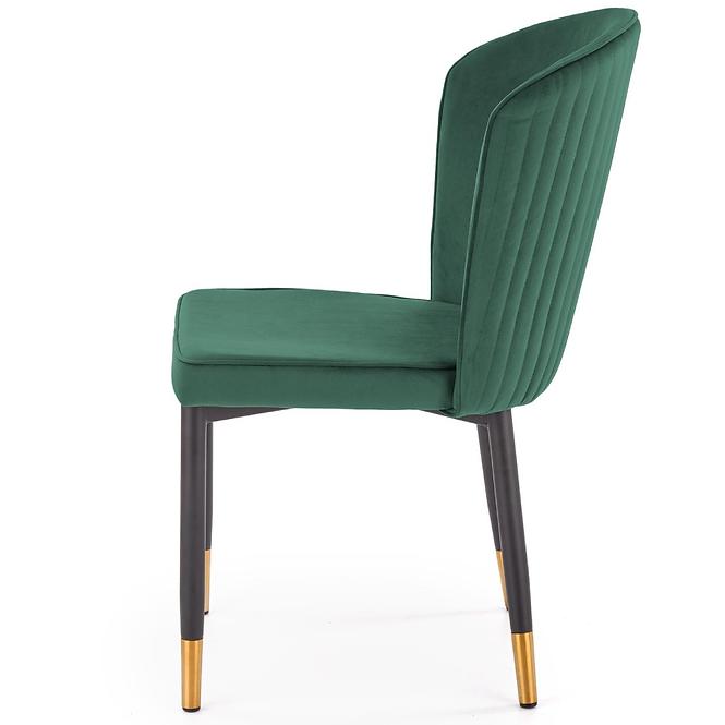 Židle K446 látka velvet/kov tmavě zelená