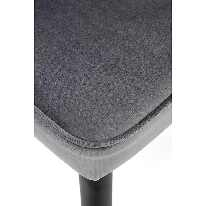 Židle K446 látka velvet/kov popelavě šedá