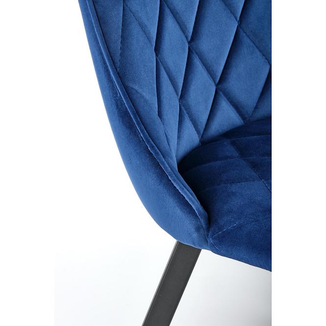Židle K450 látka velvet/kov tmavě modrá