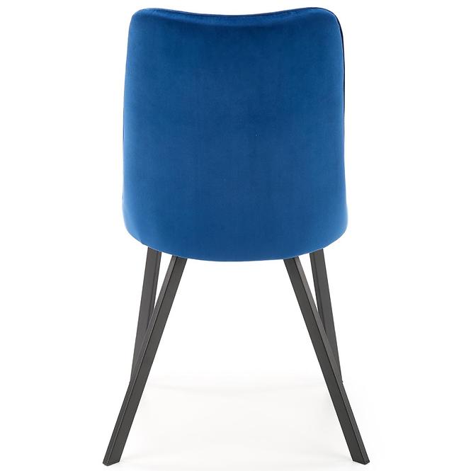 Židle K450 látka velvet/kov tmavě modrá