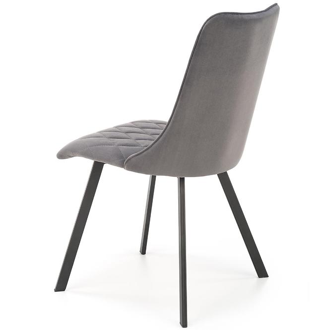 Židle K450 látka velvet/kov popelavě šedá