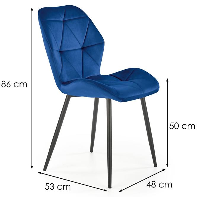 Židle K453 látka velvet/kov tmavě modrá ,2