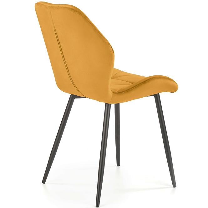 Židle K453 látka velvet/kov hořčice