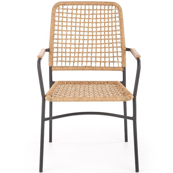 Židle K457 ratan/kov natural/černá
