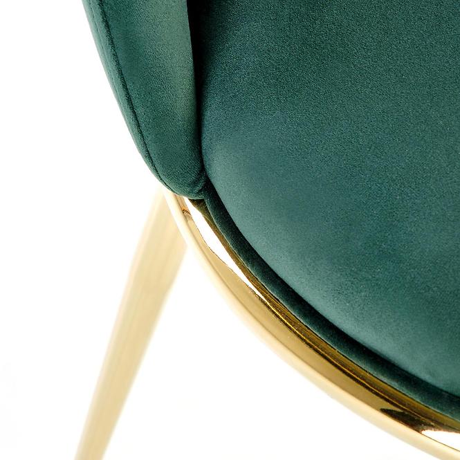 Židle K460 látka velvet/chrom tmavě zelená
