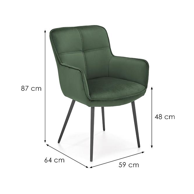 Židle K463 látka velvet/kov tmavě zelená,2