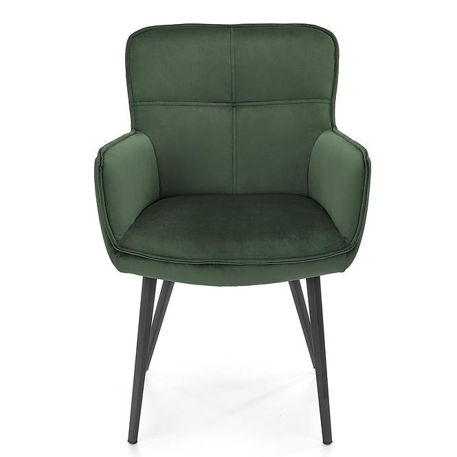 Židle K463 látka velvet/kov tmavě zelená,4