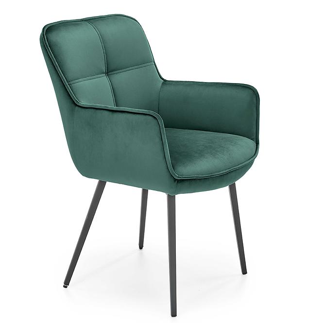 Židle K463 látka velvet/kov tmavě zelená,8