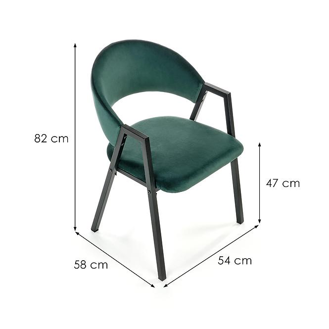 Židle K473 látka velvet/kov tmavě zelená