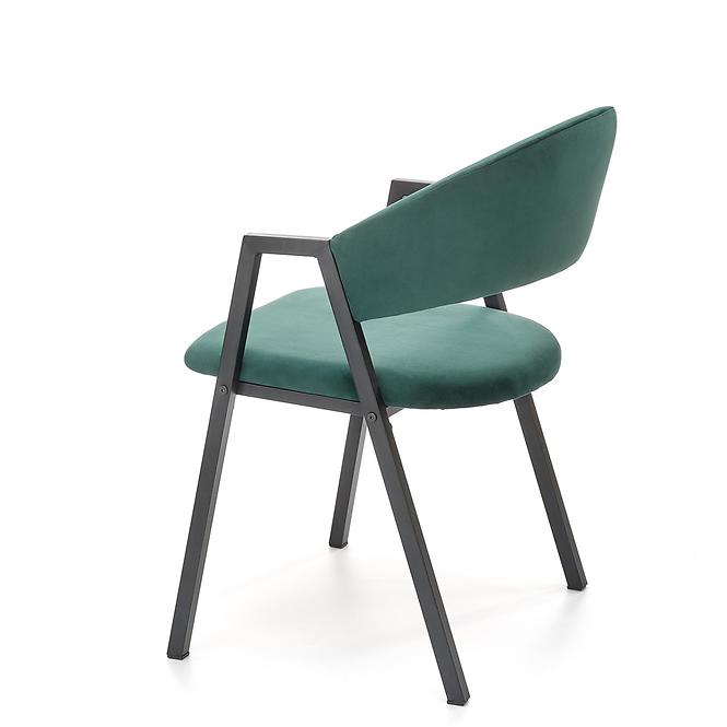 Židle K473 látka velvet/kov tmavě zelená
