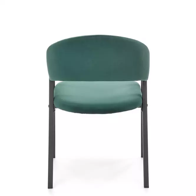 Židle K473 látka velvet/kov tmavě zelená