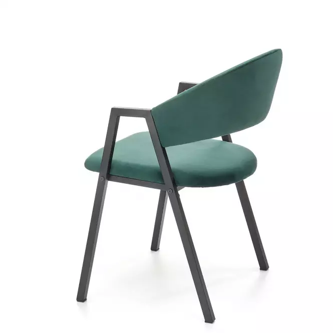 Židle K473 látka velvet/kov tmavě zelená