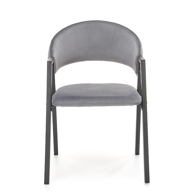 Židle K473 látka velvet/kov popelavě šedá