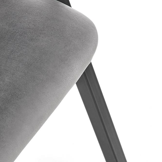 Židle K473 látka velvet/kov popelavě šedá
