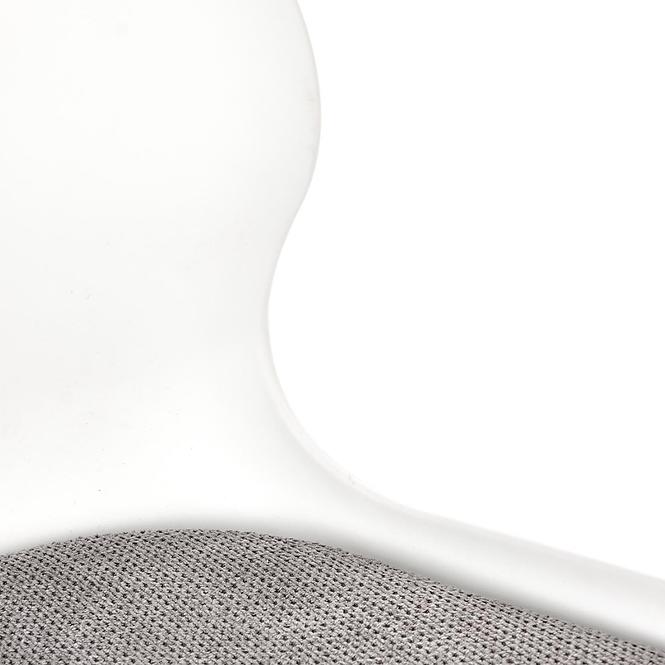 Židle K488 tkanina/Poliprop./kov bílý/popelavě šedá