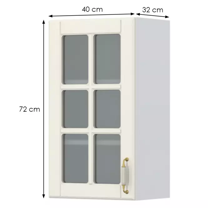 Kuchyňská skříňka Evergreen V7-40-1KS/4 ivorymat,2