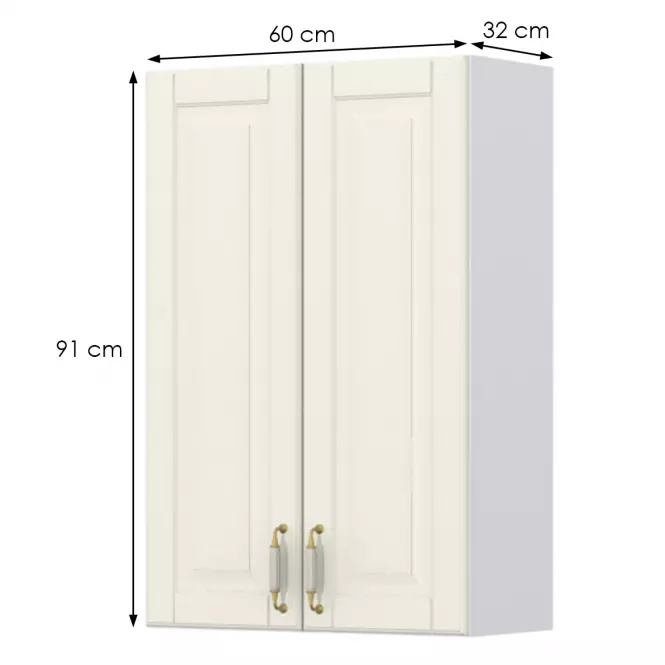 Kuchyňská skříňka Evergreen V9-60-2K/4 ivorymat,2