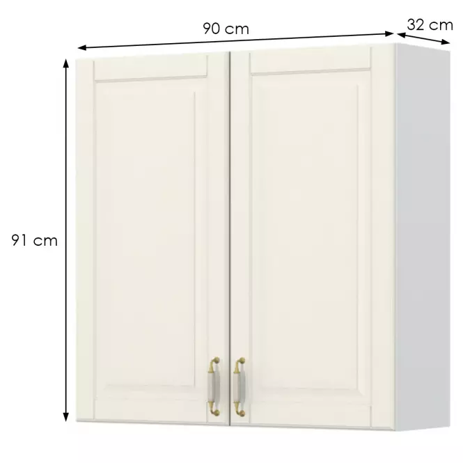 Kuchyňská skříňka Evergreen V9-90-2K/4 ivorymat,2