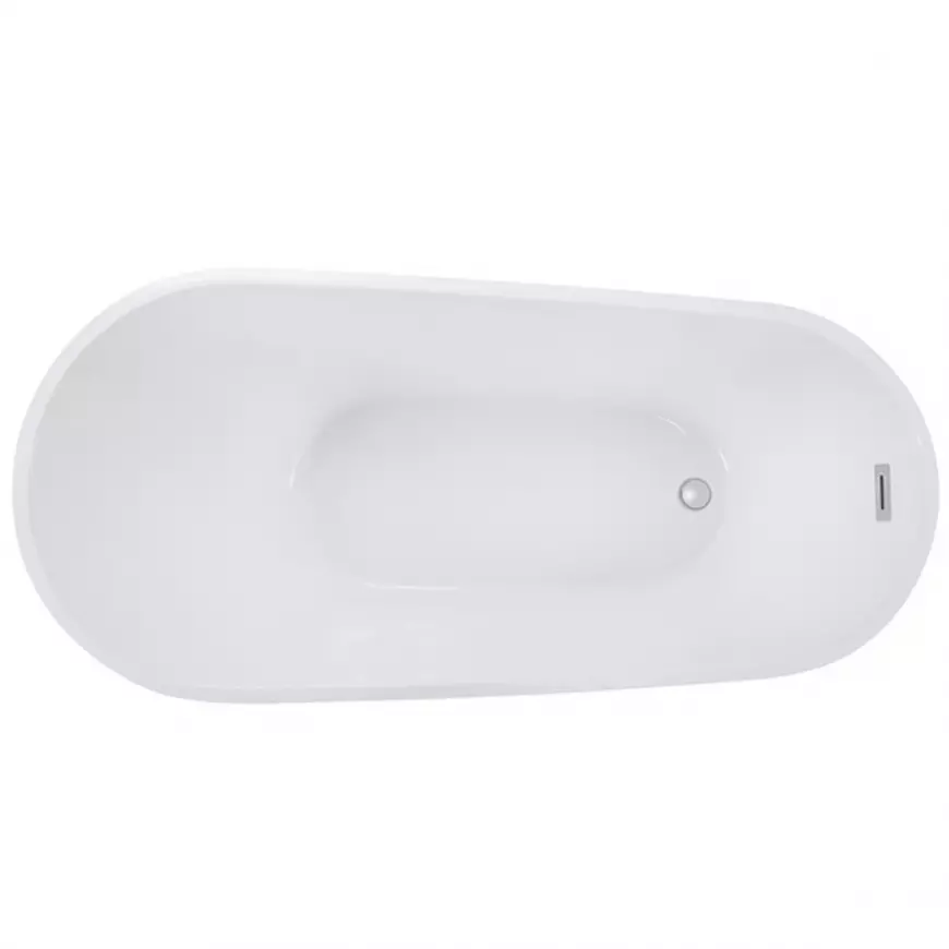 Volně stojící vana Melody 150/80 se sifonem click-clack s obdélníkovým přepadem slim v provedení chrom