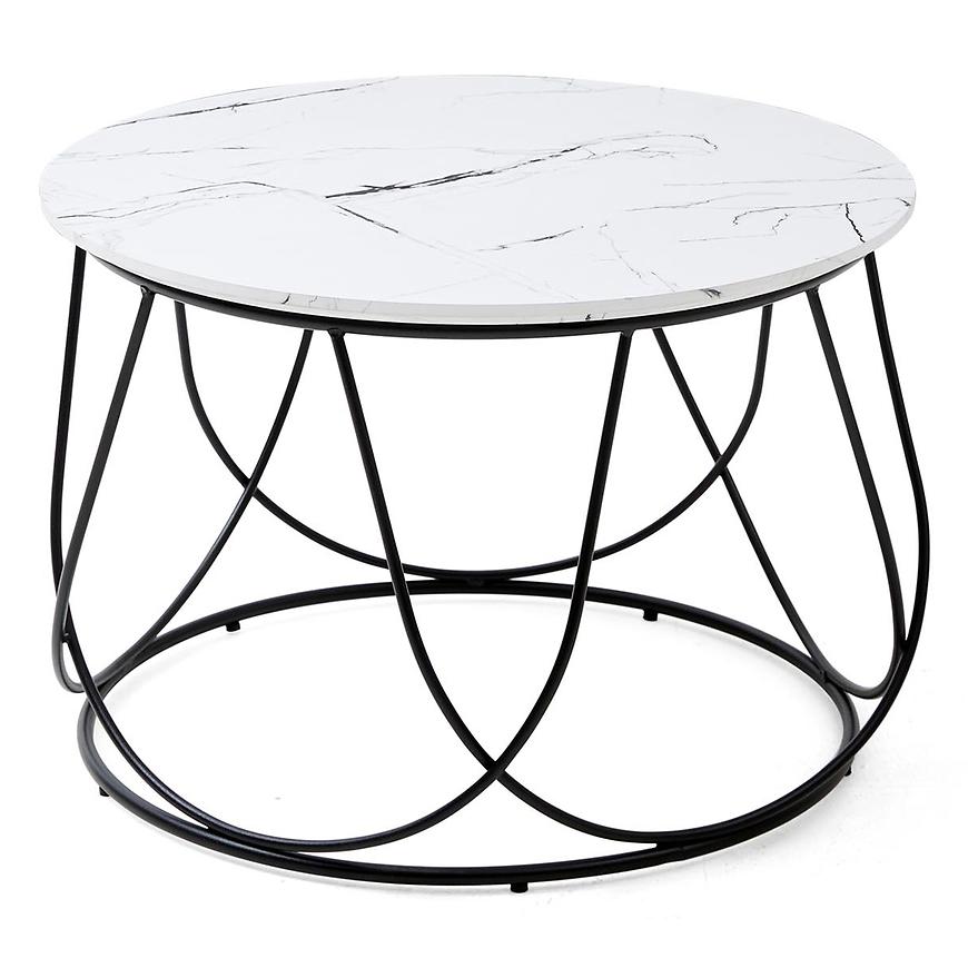 Konferenční stolek Nubira bílá mramor/černá Obrázek