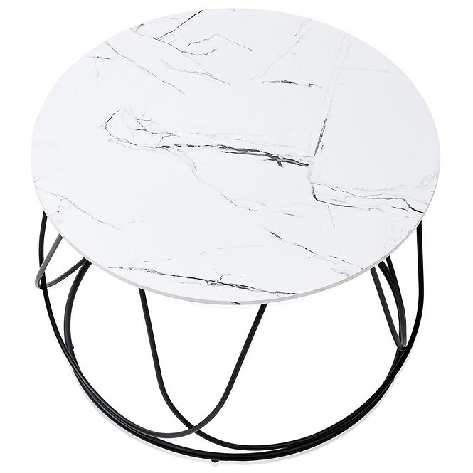 Konferenční stolek Nubira bílá mramor/černá