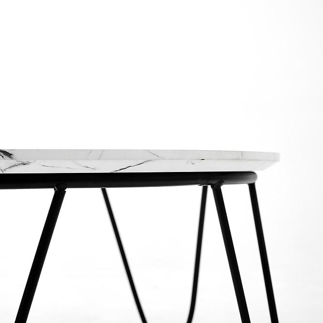 Konferenční stolek Nubira bílá mramor/černá