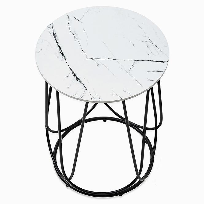 Konferenční stolek Nubira-S bílá mramor/černá