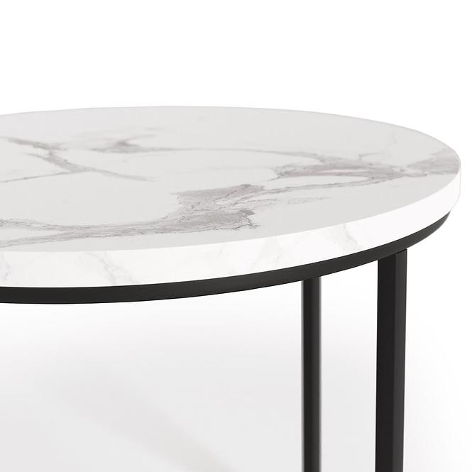 Konferenční stolek Oreo bílá mramor/černá