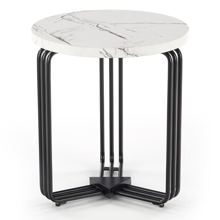 Konferenční stolek Antica-S bílá mramor/černá
