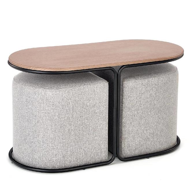 Konferenční stolek Pampa ořech/popelavě šedá/černá
