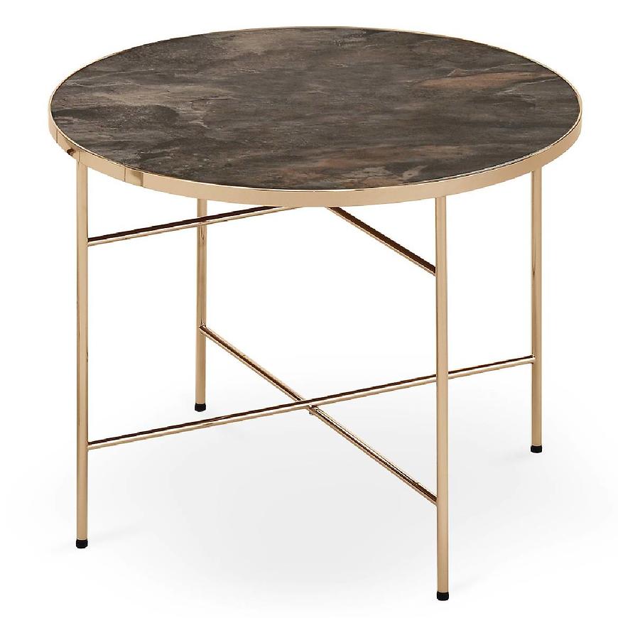 Konferenční stolek Isabelle tmavý mramor/champagne Obrázek