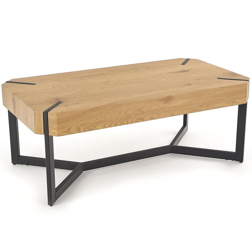 Konferenční stolek Lavida dub zlatá/černá Obrázek