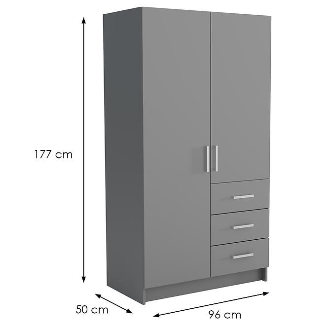 Šatní skříň Pino 3 Grafit