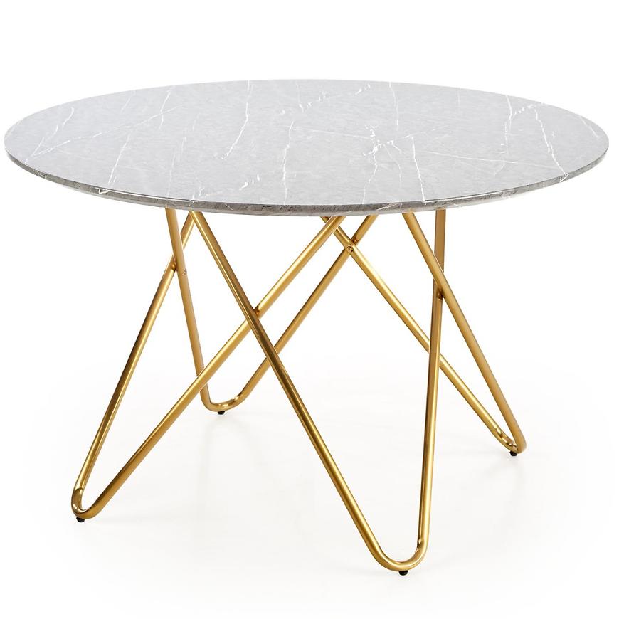 Stůl Bonello 120 Mdf/Ocel – Popelavý/Zlatý