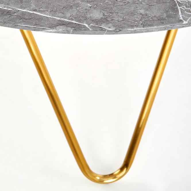 Stůl Bonello 120 Mdf/Ocel – Popelavý/Zlatý