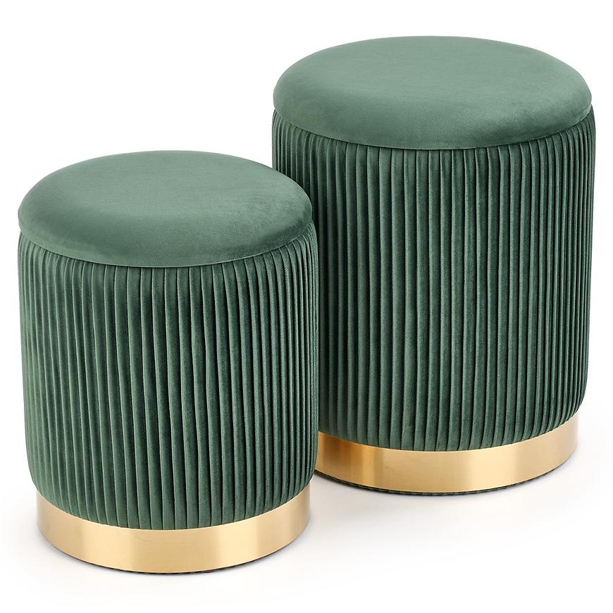 Taburetka 2 ks Monty zelená/zlatá Obrázek