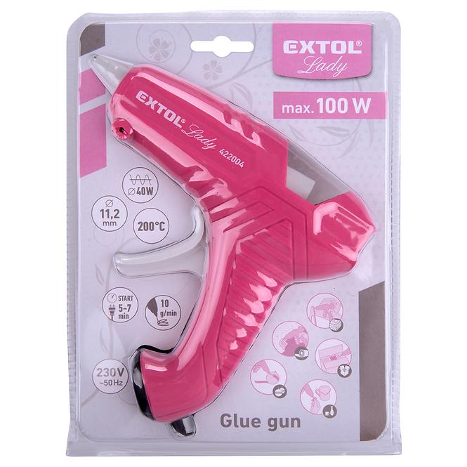 Pistole tavná lepící Extol Lady, o 11 mm, 40W, růžová