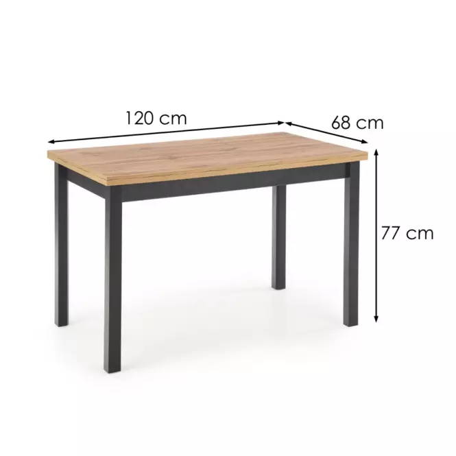 Stùl Cobalt 120x68 – Dub Wotan/Černá
