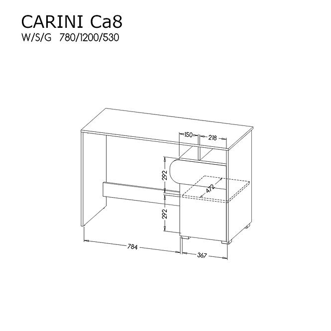 Psací stůl Carini Ca8 White/light Graphite