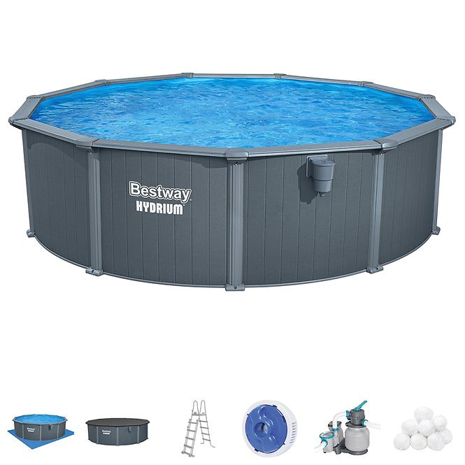 Ocelový Bazén Hydrium 4,90 x 1,30m, antracit 561CU,3