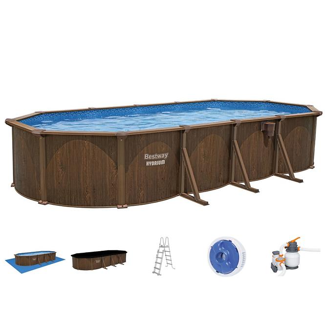 Ocelový bazén Hydrium 610 x 360 x 120 cm, prkno, 561CW