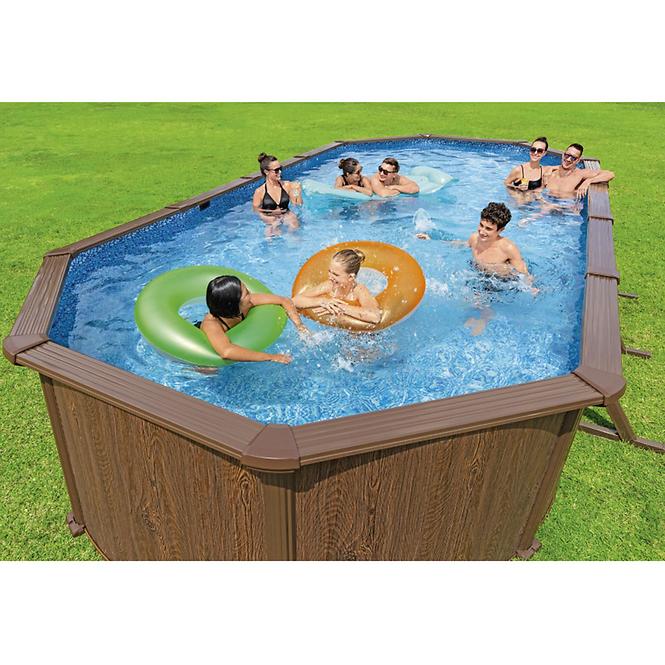 Ocelový bazén Hydrium 610 x 360 x 120 cm, prkno, 561CW