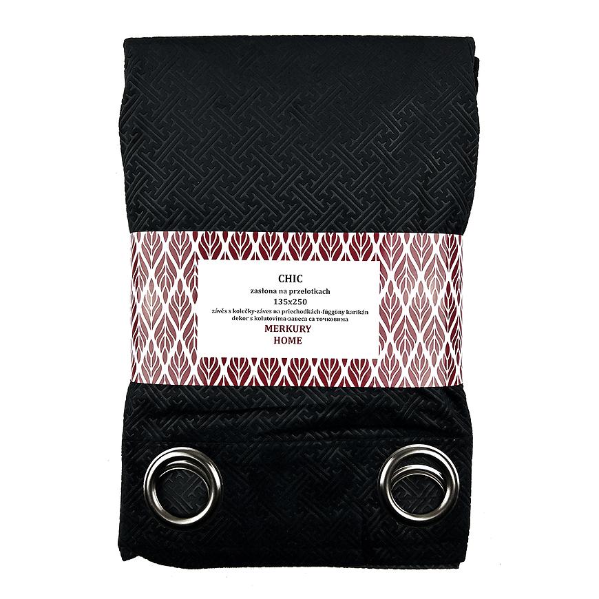 Závěs Chic na průchodkách 135x250 černá