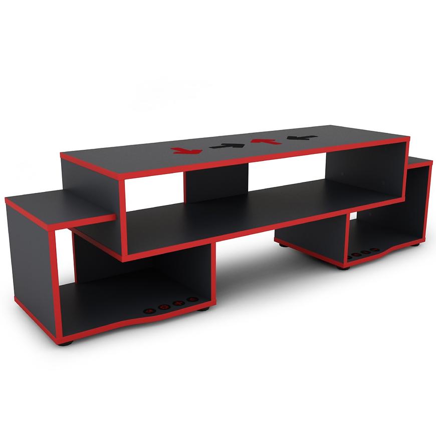 Levně TV stolek Matrix 140 grafit/červená