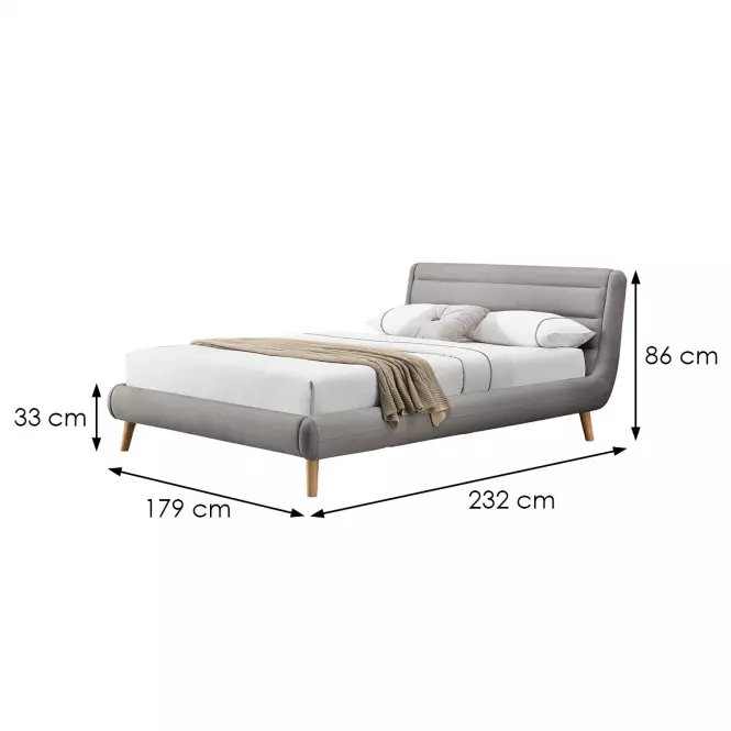 Postel Elanda 160 světlý popelavě šedá/přírodní