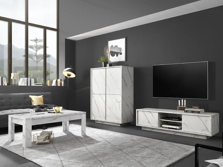 Komoda Carrara mramor bílá,4