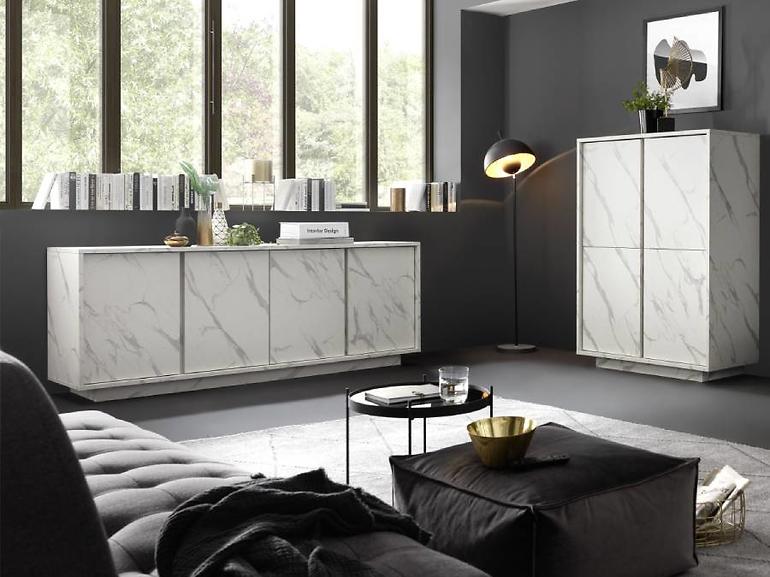 Komoda Carrara mramor bílá,5