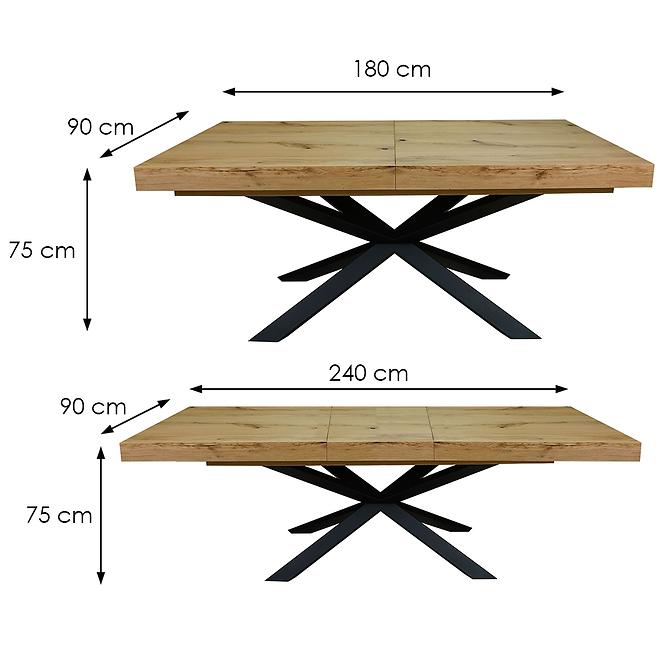 Stůl St-07 180x90+60 dub sukatý