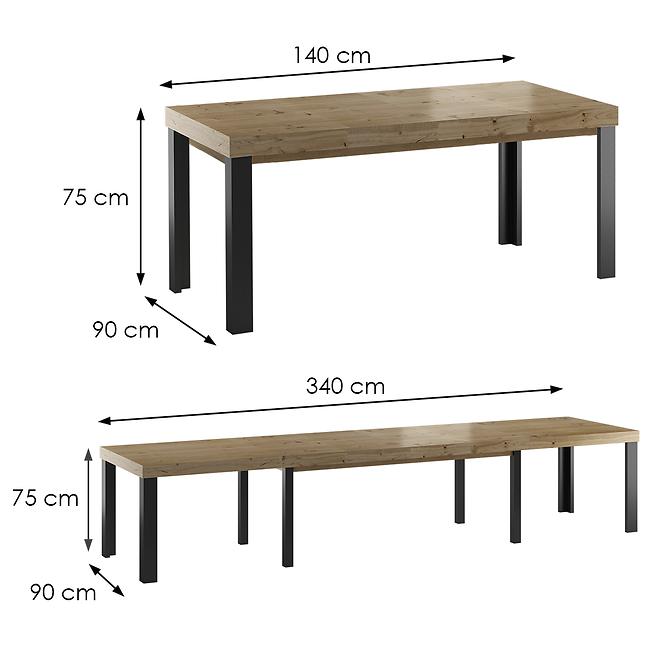 Stůl St-20 140x90+4x50 dub sukatý