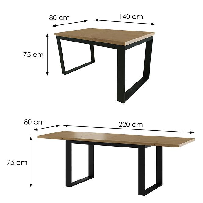 Stůl St-23 140x80+2x40 dub přírodní